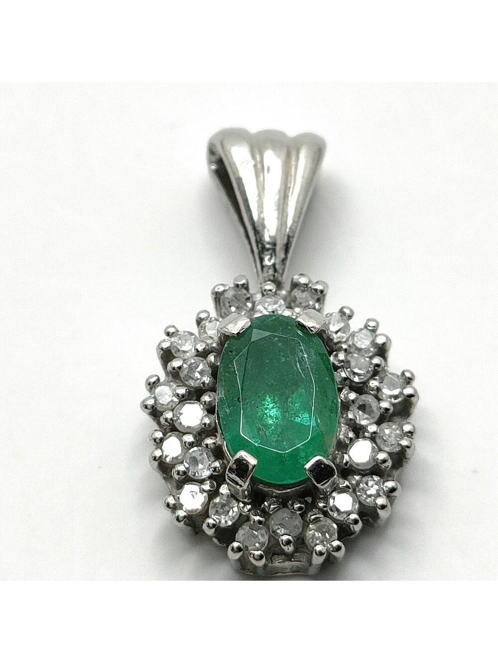 Jewelry Pendant Head Emerald 0.5ct Platinum 1081872